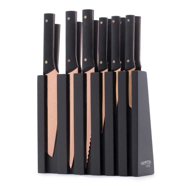 Knight 13-Piece Titanium Plated Cutlery Block Set
