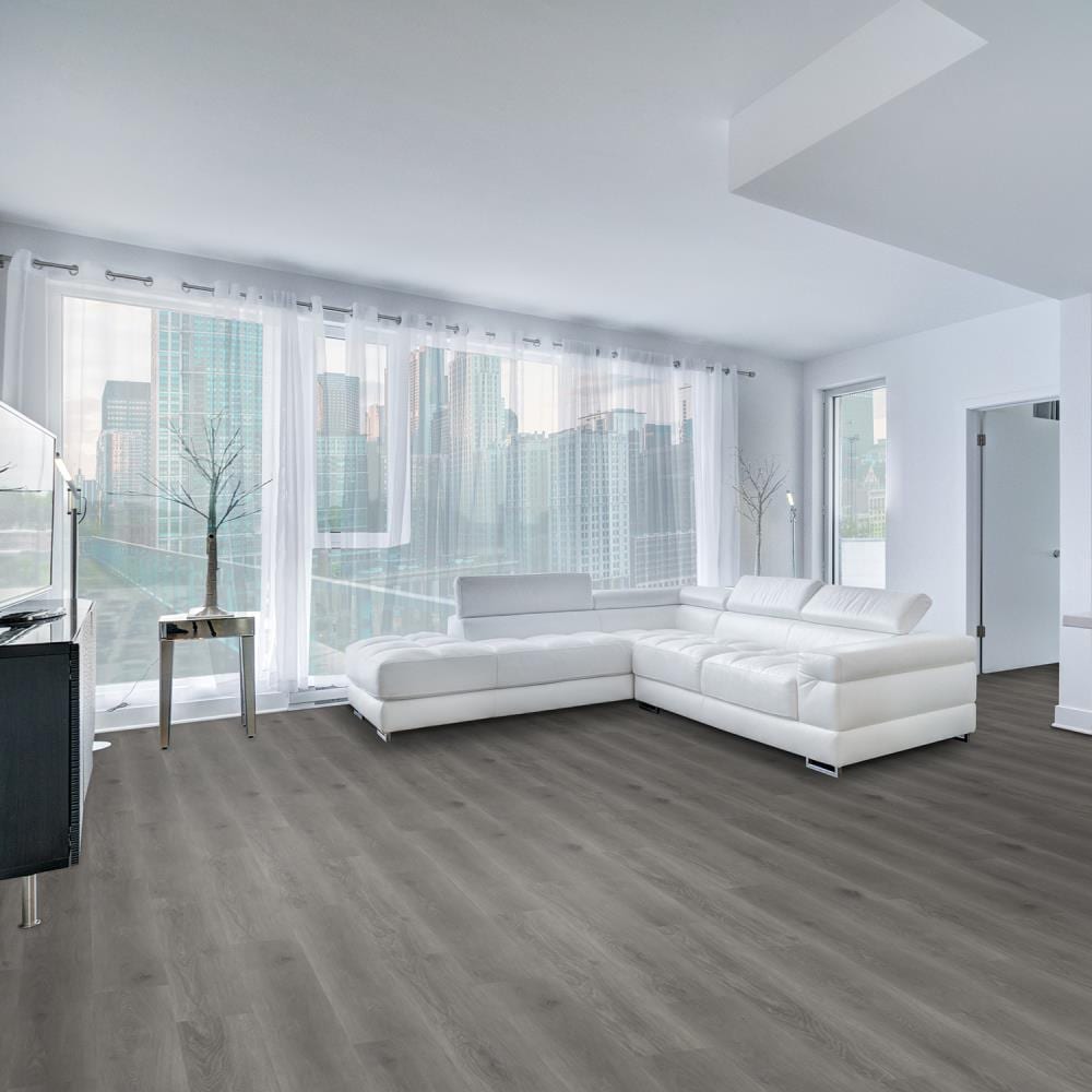 Lucida USA MaxCore Pro Stormcloud Gray 20-mil x 7-3/32-in W x 48-in L Waterproof Interlocking Luxury Vinyl Plank Flooring (24.5-sq ft/ Carton)