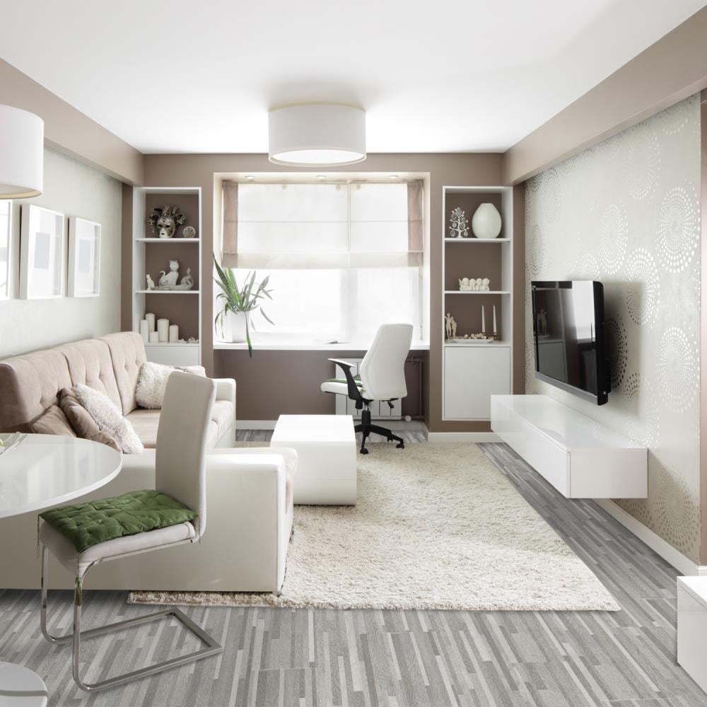 Lucida USA MaxCore Pro Silverbar 7-3/32-in W x 48-in L x 4-4/5-mm Waterproof Interlocking Luxury Vinyl Plank Flooring (24.5-sq ft Carton)