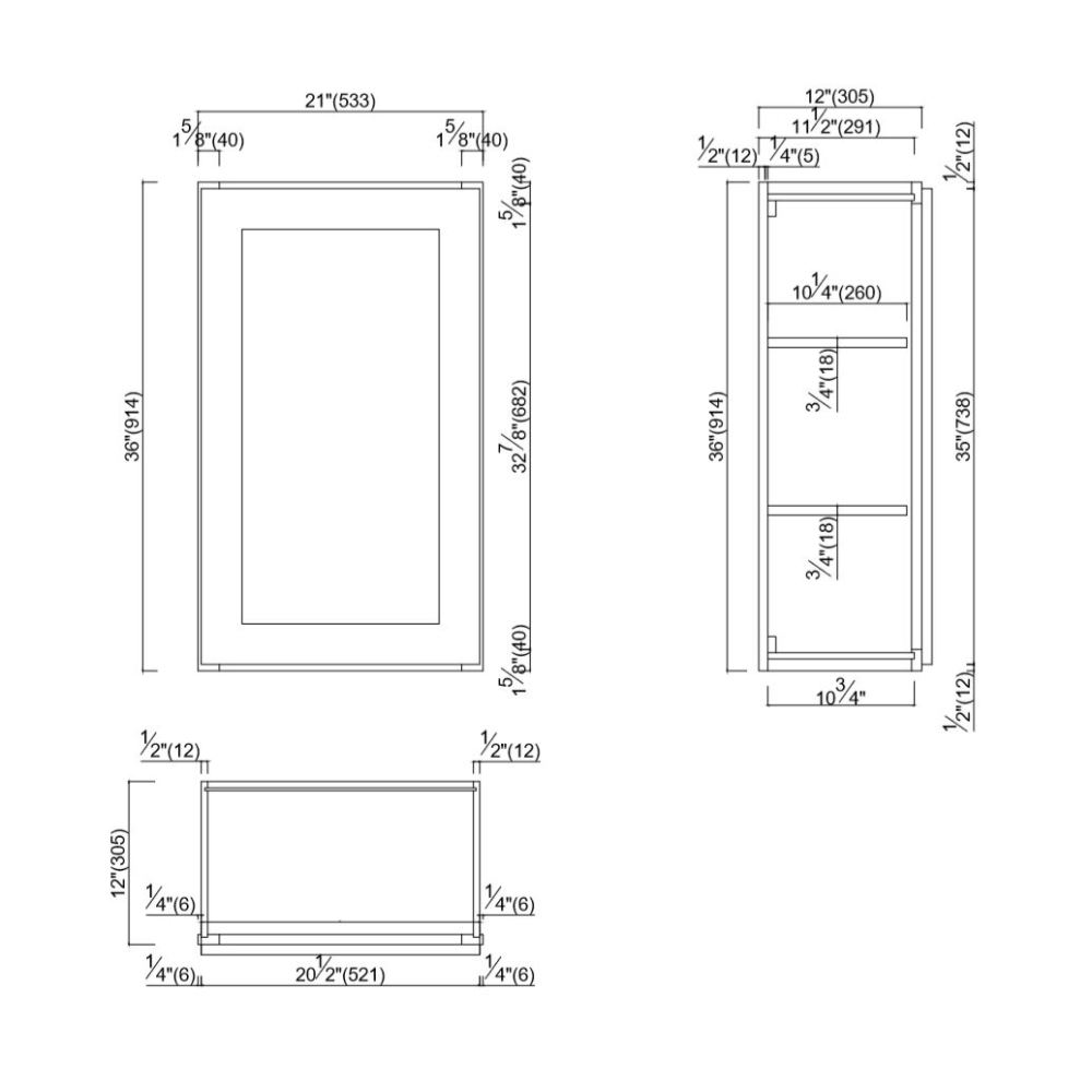 Design House Brookings 21-in W x 36-in H x 12-in D Espresso Maple Wall Ready To Assemble Plywood Cabinet (Recessed Panel Shaker Door Style)