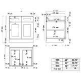 Design House Brookings 36-in W x 34.5-in H x 24-in D White Maple L-shaped 2-Drawers Base Fully Assembled Plywood Cabinet (Recessed Panel Shaker Style)