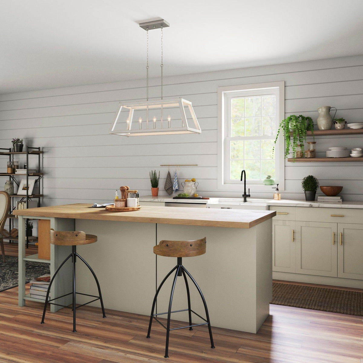 Progress Lighting Forrester 5-Light Gray Farmhouse Chandelier