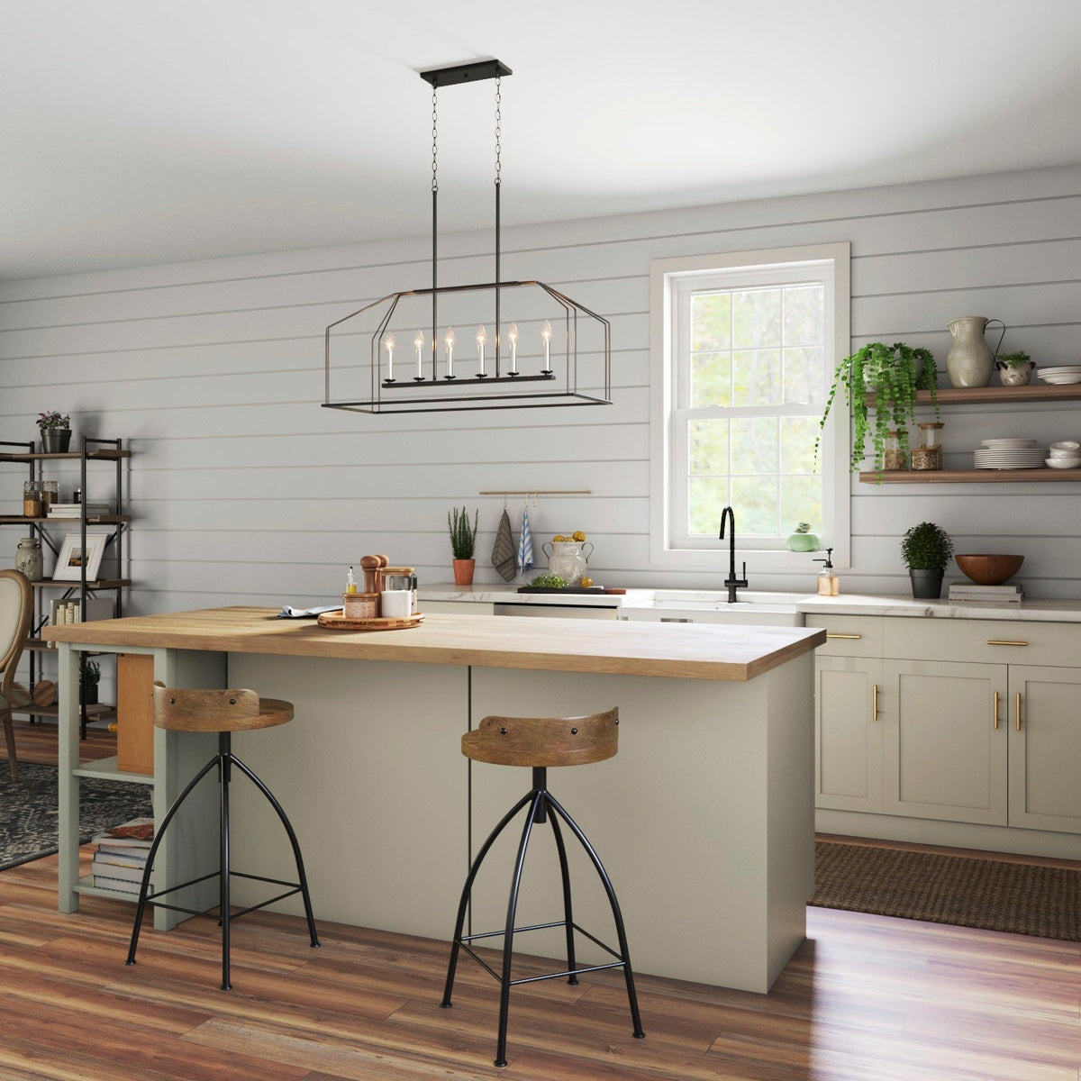 Progress Lighting Frisco 6-Light Nickel Transitional Chandelier