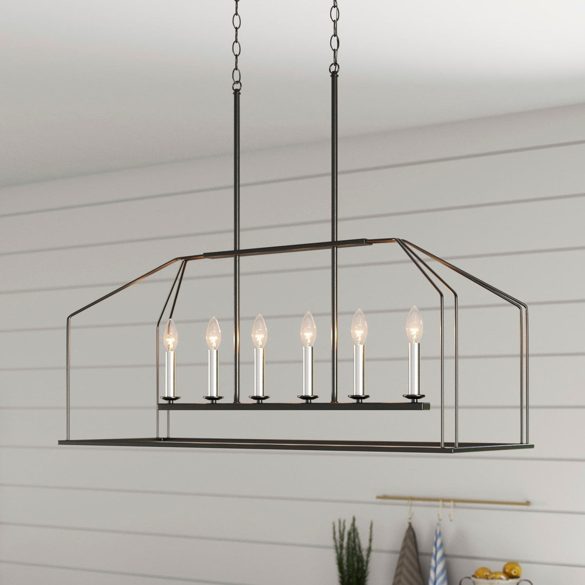 Progress Lighting Frisco 6-Light Nickel Transitional Chandelier