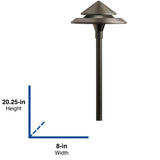 Kichler 3-Watt Olde Bronze Low Voltage Hardwired LED Path Light, 200 Lumens, 3000K