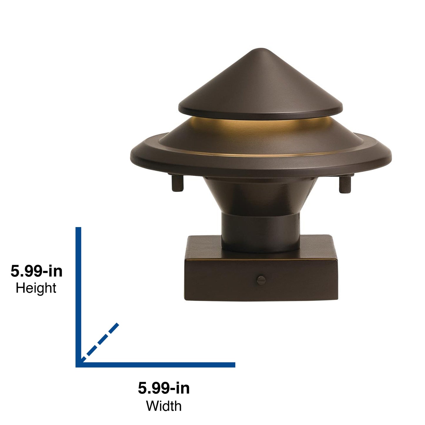 Kichler 4-in x 4-in 250-Lumen 3-Watt Olde Bronze Low Voltage Hardwired LED Outdoor Post Cap Light (3000 K)