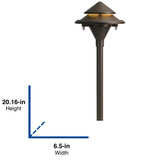 Kichler 3-Watt Olde Bronze Low Voltage Hardwired LED Path Light, 200 Lumens, 3000K