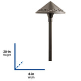 Kichler 3-Watt Olde Bronze Low Voltage Hardwired LED Path Light, 200 Lumens, 3000K, 20-in H x 8-in W