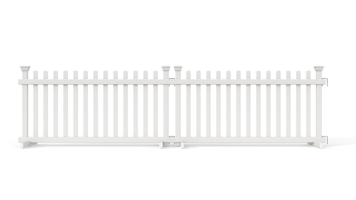 Zippity Outdoor Products Portable Puppy 2 Panels 2-ft H x 3.5-ft W White Privacy Vinyl Flat-top Fence Panel (Unassembled)