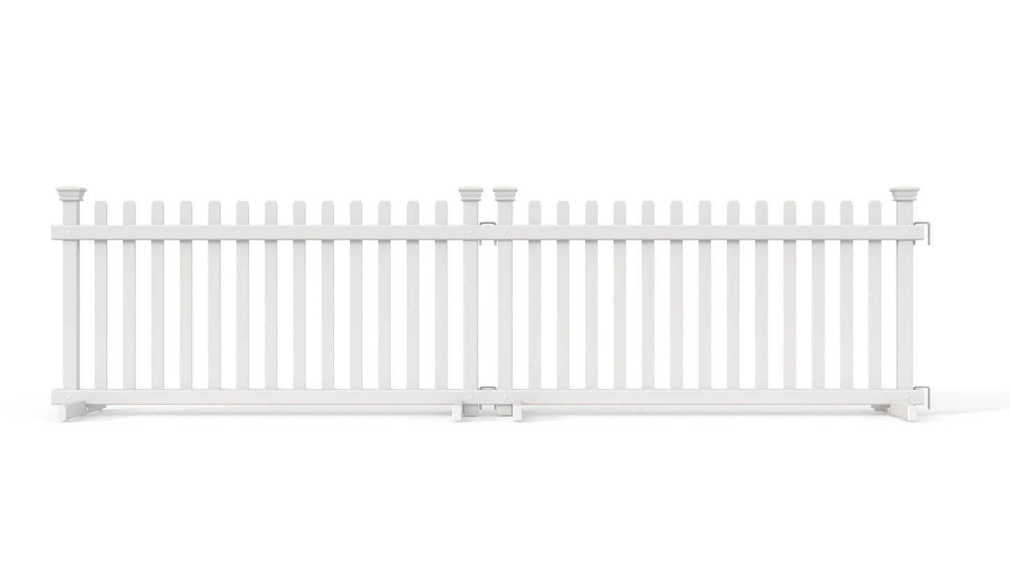 Zippity Outdoor Products Portable Puppy 2 Panels 2-ft H x 3.5-ft W White Privacy Vinyl Flat-top Fence Panel (Unassembled)