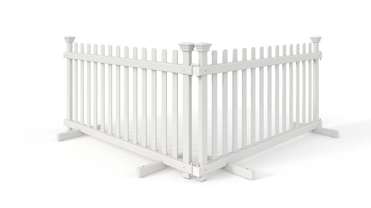 Zippity Outdoor Products Portable Puppy 2 Panels 2-ft H x 3.5-ft W White Privacy Vinyl Flat-top Fence Panel (Unassembled)