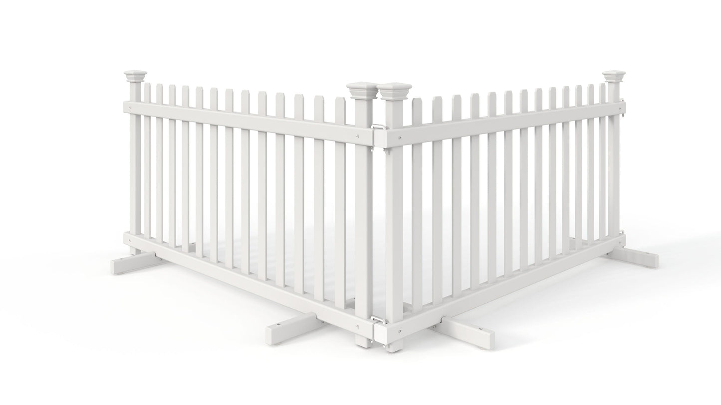 Zippity Outdoor Products Portable Puppy 2 Panels 2-ft H x 3.5-ft W White Privacy Vinyl Flat-top Fence Panel (Unassembled)