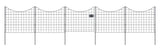 Zippity Outdoor Products 4 Panels 1 Gate 2-ft H x 2-ft W Black Galvanized Iron Scallop No Dig Garden Fence Gate Kit