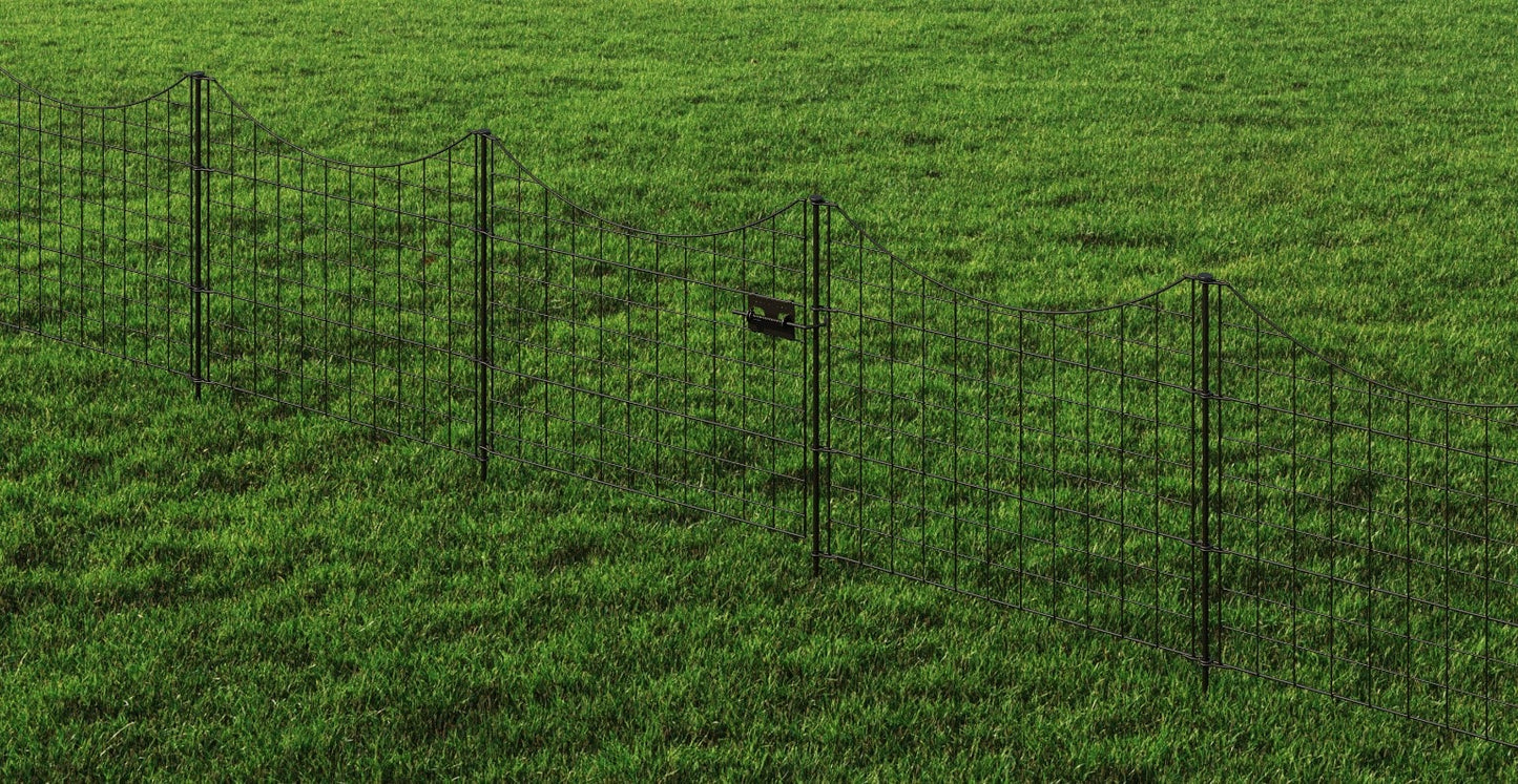 Zippity Outdoor Products 4 Panels 1 Gate 2-ft H x 2-ft W Black Galvanized Iron Scallop No Dig Garden Fence Gate Kit
