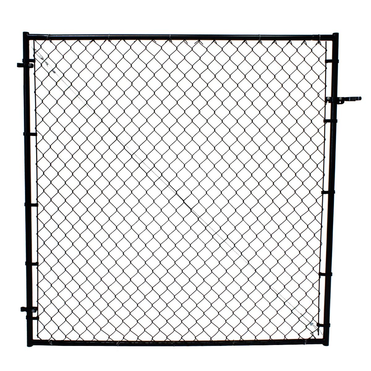 Fit-Right 6-ft H x 6-ft W Black Adjustable Metal Walk-thru Chain Link Fence Gate Kit with Mesh Size 2-in