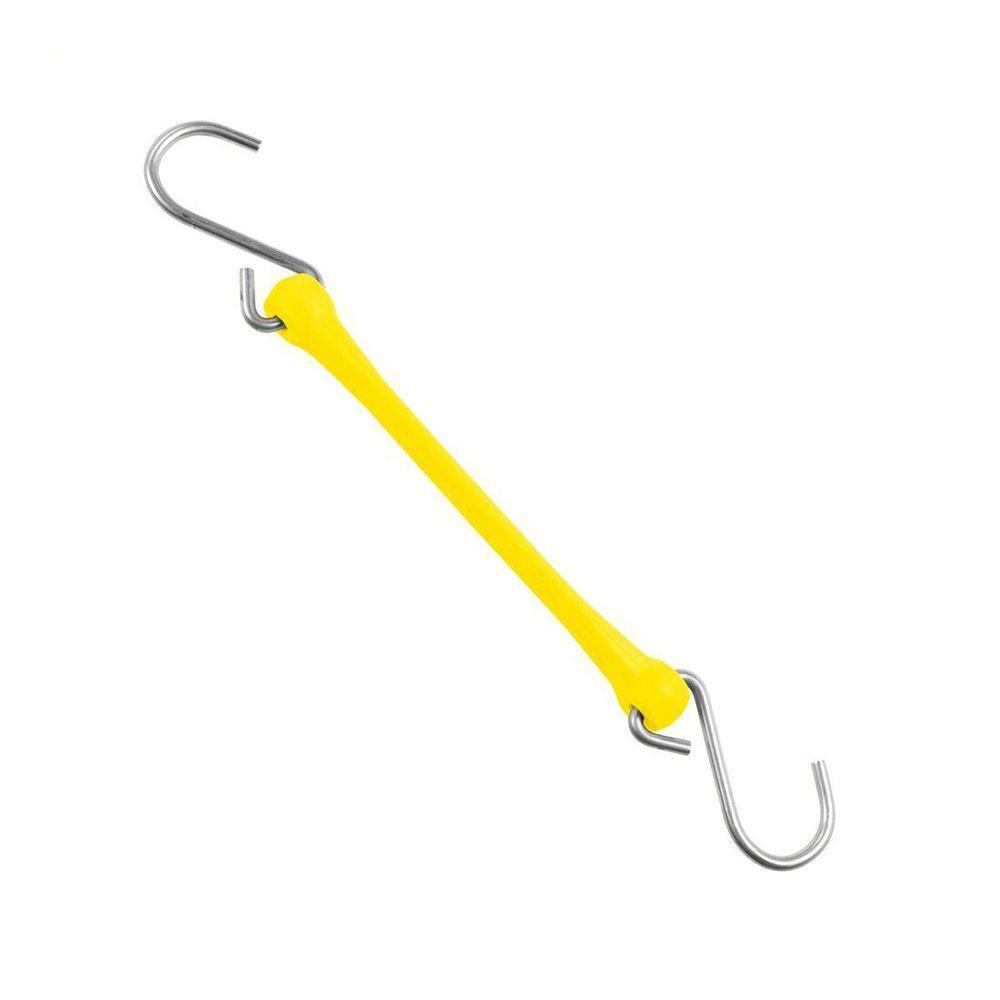 7 in. Polyurethane Bungee Strap with Galvanized S-Hooks (Overall Length: 12 in.) in Yellow - Super Arbor