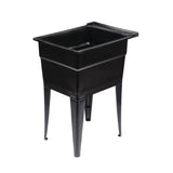 RuggedTub Black Freestanding Utility Tub - 18x24.5 Inch, 1-Basin
