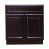 Newport Ready to Assemble 24x34.5x24 in. Sink Base Cabinet with 2-Door and 1-Fake Drawer in Dark Espresso - Super Arbor