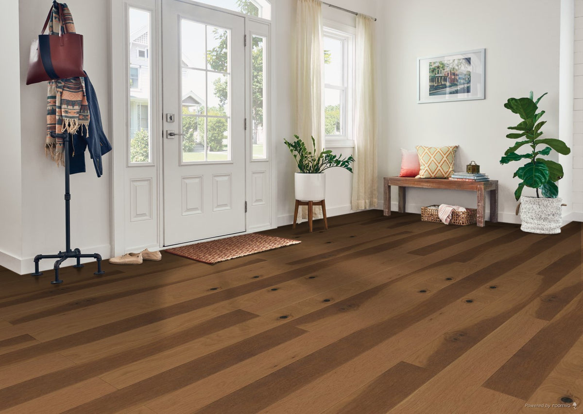 Bruce Nature of Wood Plus Warm Comfort White Oak 6-1/2-in W x 7/16-in T x Varying Length Wirebrushed Engineered Hardwood Flooring (30.37-sq ft / Carton)