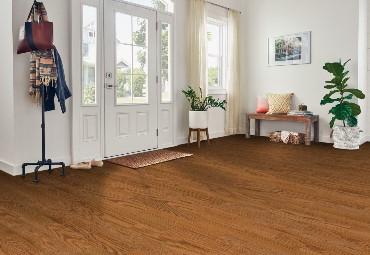 Bruce Nature of Wood Platinum Butterscotch Red Oak 5-in W x 1/2-in T x Varying Length Smooth/Traditional Engineered Hardwood Flooring (28-sq ft / Carton)