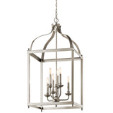 Kichler Larkin 6-Light Brushed Nickel Transitional Lantern Medium Hanging Pendant Light