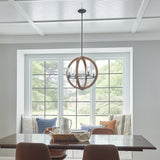 Kichler Grand Bank 4-Light Brown Farmhouse Cage Chandelier