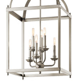 Kichler Larkin 6-Light Brushed Nickel Transitional Lantern Medium Hanging Pendant Light