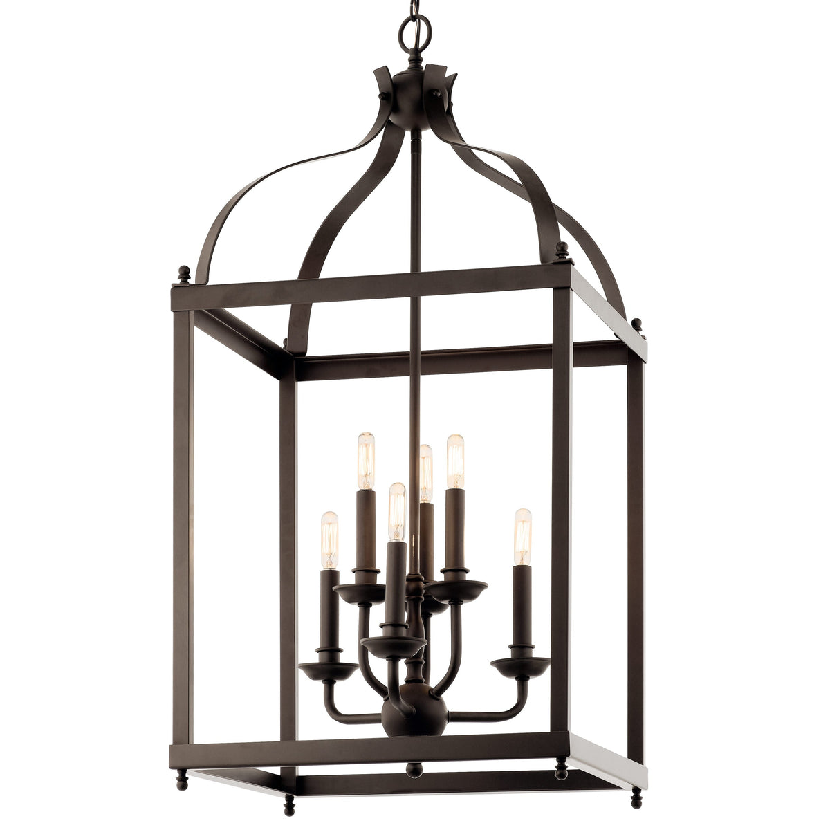 Kichler Larkin 6-Light Olde Bronze Transitional Cage Medium Hanging Pendant Light