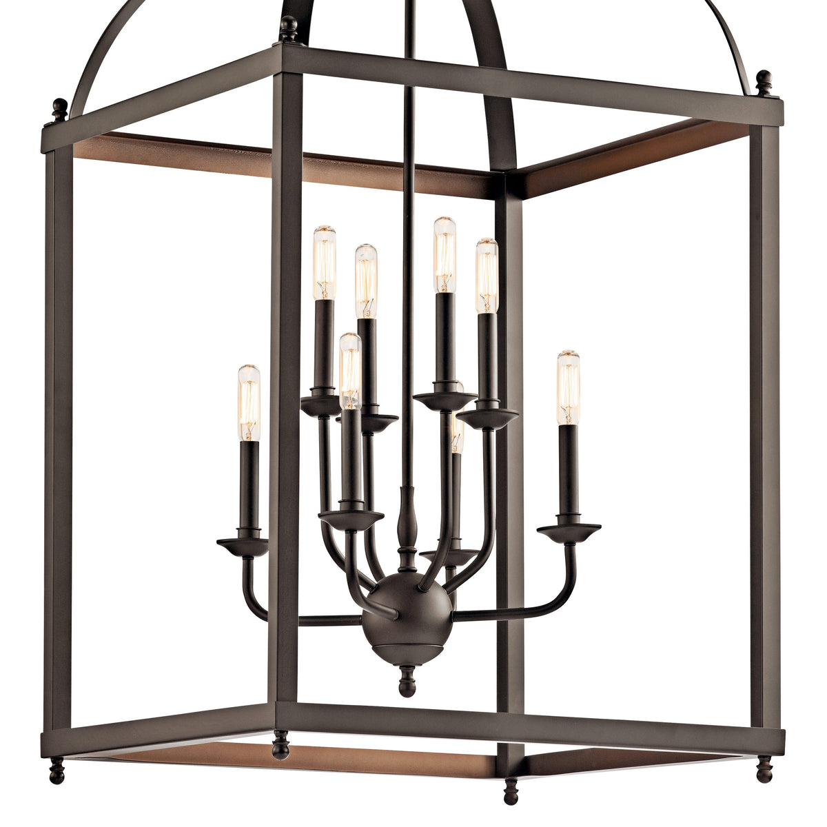 Kichler Larkin 8-Light Olde Bronze Transitional Cage Large Hanging Pendant Light