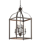 Kichler Larkin 8-Light Olde Bronze Transitional Cage Large Hanging Pendant Light