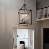 Kichler Larkin 8-Light Olde Bronze Transitional Cage Large Hanging Pendant Light