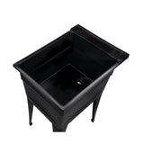 RuggedTub Black Freestanding Utility Tub - 18x24.5 Inch, 1-Basin