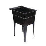 RuggedTub Black Freestanding Utility Tub - 18x24.5 Inch, 1-Basin