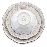 Rustic Birch 16-Piece Casual White Stoneware Dinnerware Set (Service for 4)