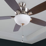 Hunter Creekside LED 52-in Satin Nickel Indoor Ceiling Fan with Light Kit, 5-Blade