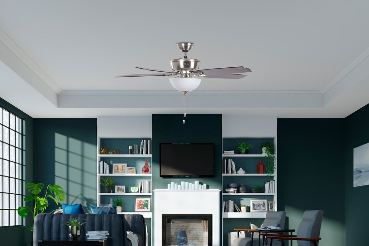 Hunter Creekside LED 52-in Brushed Nickel Indoor Ceiling Fan with Light Kit (5-Blade)
