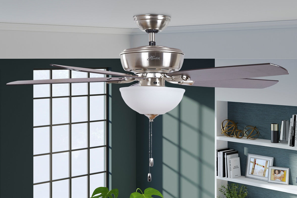 Hunter Creekside LED 52-in Satin Nickel Indoor Ceiling Fan with Light Kit, 5-Blade