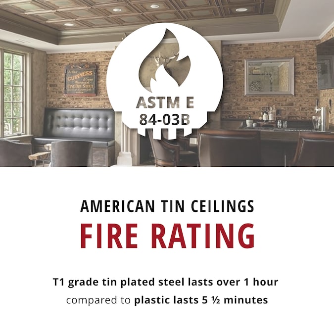 American Tin Ceilings 2-ft x 2-ft Stainless Steel Surface-mount Ceiling Tile (5-Pack, 20-sq ft / Case)