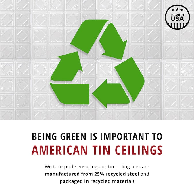 American Tin Ceilings 2-ft x 2-ft Stainless Steel Surface-mount Ceiling Tile (5-Pack, 20-sq ft / Case)