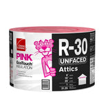 Owens Corning EcoTouch R-30 Unfaced Fiberglass Insulation Roll, 15 in W x 25 ft L, 31.25 sq ft Coverage