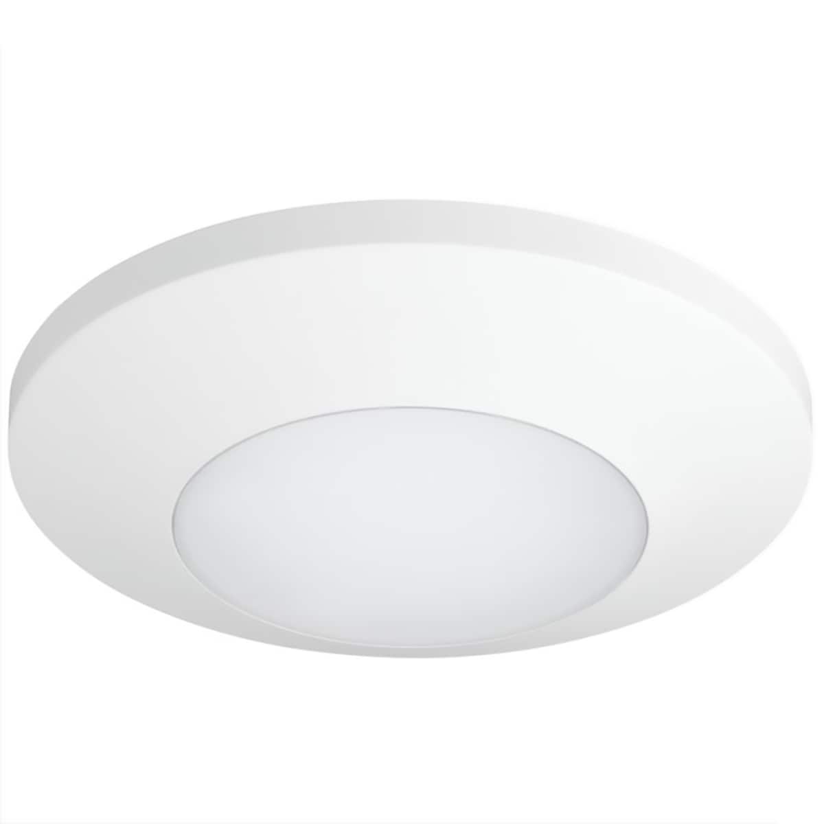Progress Lighting 7.5-in Matte White Transitional Integrated LED Flush Mount Light, Wet Rated, 3000K
