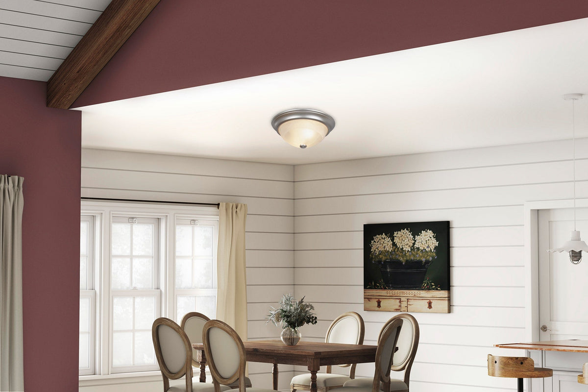 Project Source 2-Pack 13-in Satin Nickel Traditional Flush Mount Light