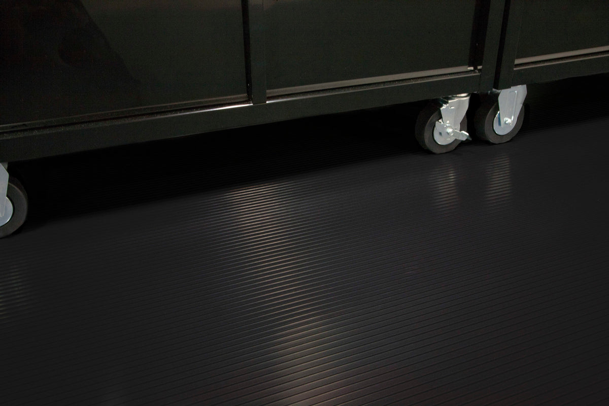 G-Floor Rib 8-1/2-ft x 22-ft Midnight Black Garage Floor Roll, 55-mil PVC (187-sq ft)