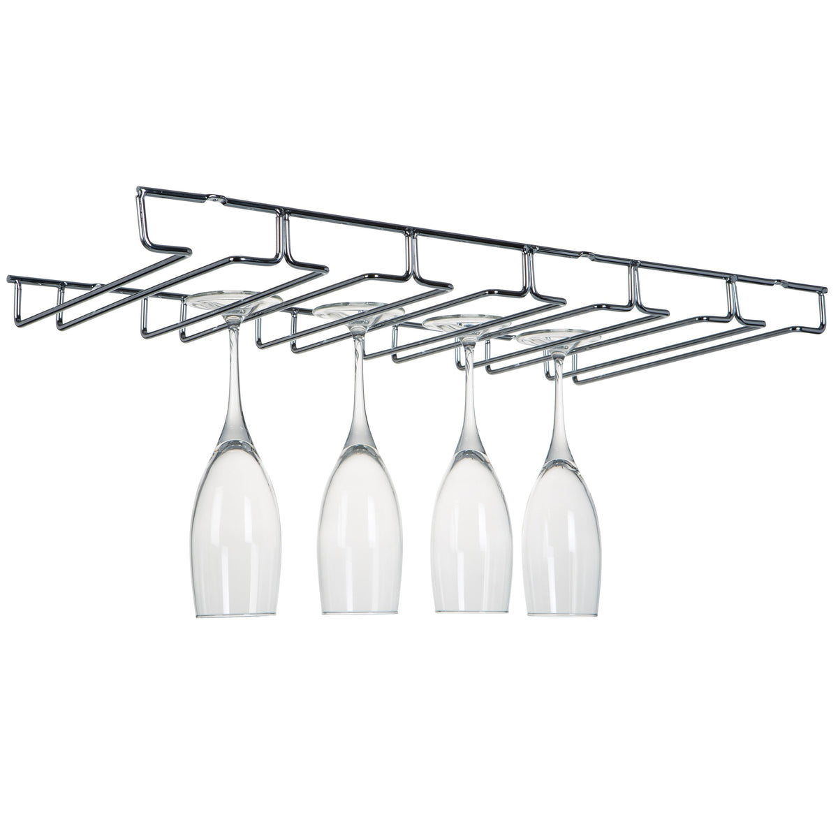 Kitchen Details Casual Chrome Metal China Cabinet with Wine Storage