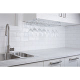 Kitchen Details Casual Chrome Metal China Cabinet with Wine Storage