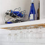 Kitchen Details Casual Chrome Metal China Cabinet with Wine Storage