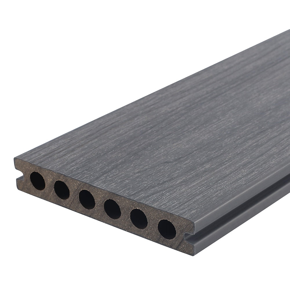 NewTechWood Voyager Hollow Board 1-in x 6-in x 8-ft Westminster Gray Grooved Composite Deck Board