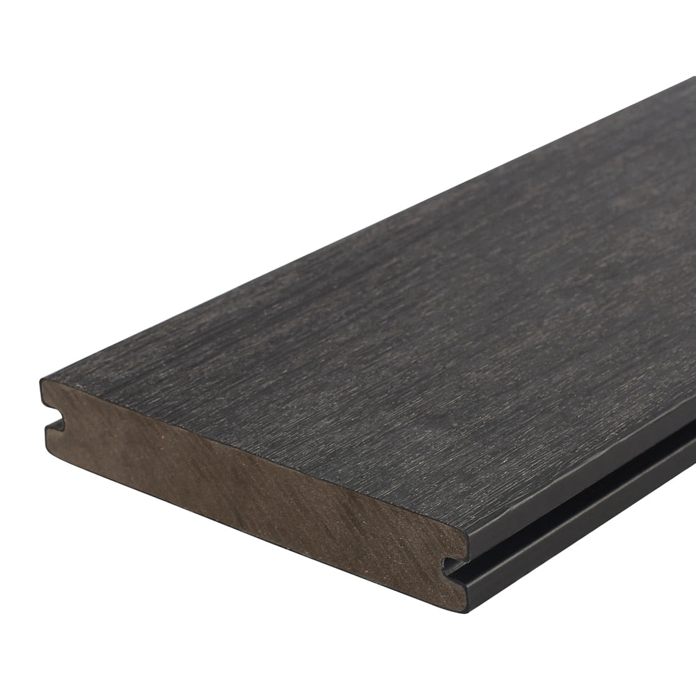 NewTechWood Magellan Solid Board with Groove 1-in x 6-in x 8-ft Hawaiian Charcoal Grooved Composite Deck Board