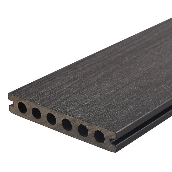 NewTechWood Voyager Hollow Board 1-in x 6-in x 8-ft Hawaiian Charcoal Grooved Composite Deck Board (49-Pack)