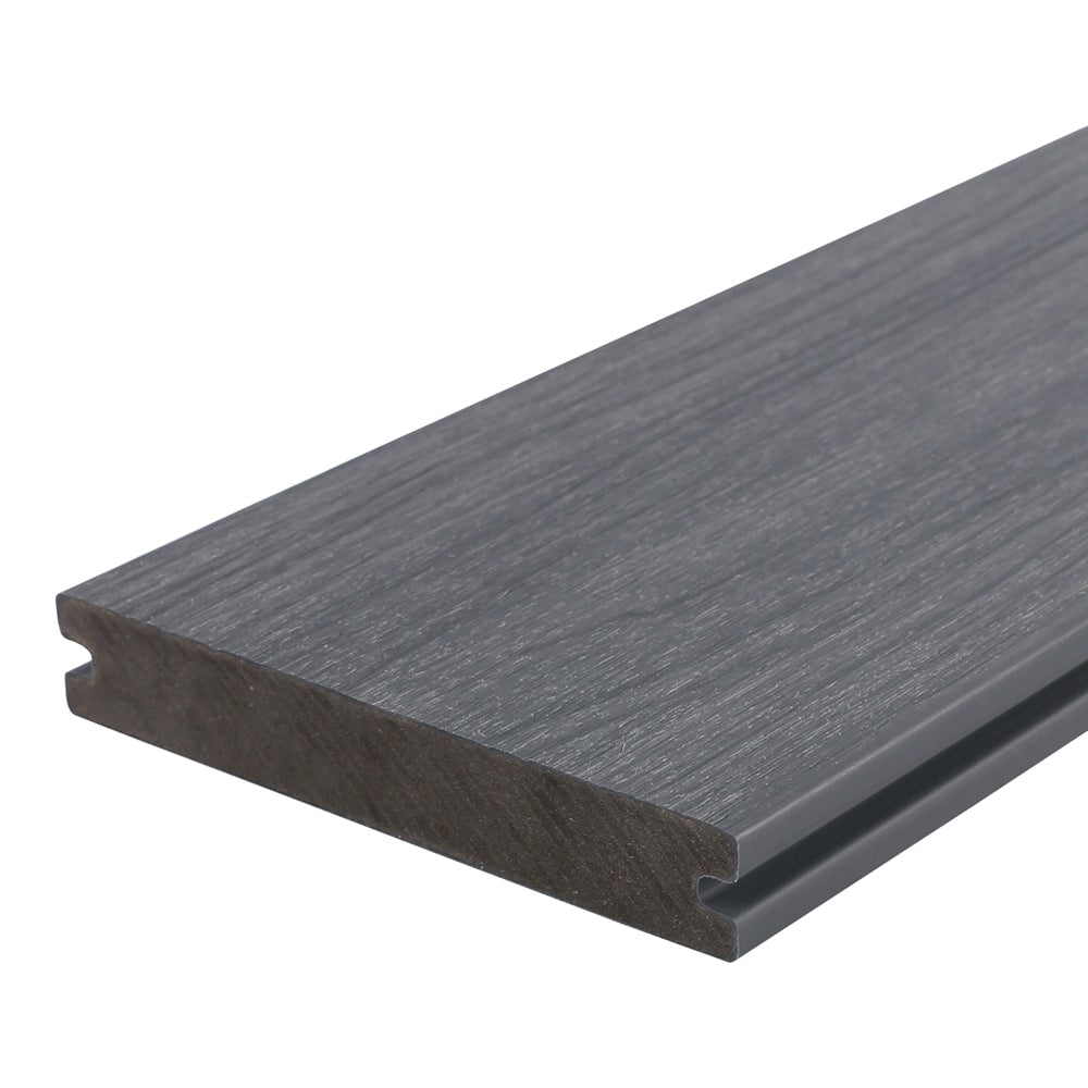 NewTechWood Magellan Solid Board with Groove 8-ft Westminster Gray Grooved Composite Deck Board (49-Pack)